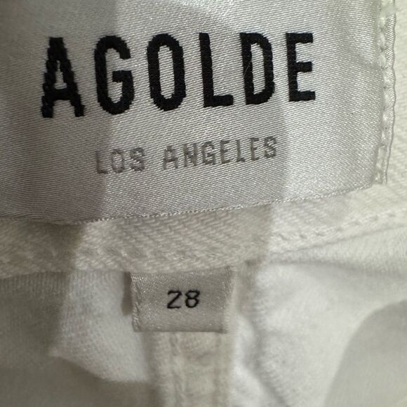 NWT AGOLDE PARKER VINTAGE CUT OFF SHORT in white - Picture 12 of 14